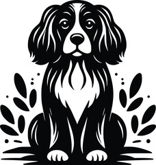 Black and White Illustration of a Boykin Spaniel