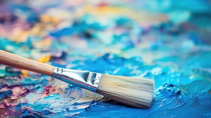 Fototapeta premium shades paint brush blue