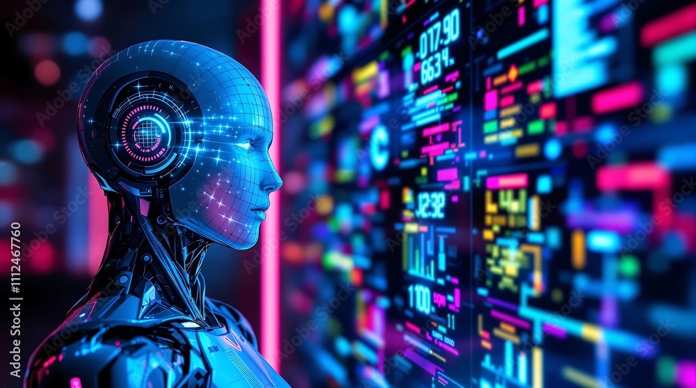 Poster futuristic ai coding agent concept with digital code representing artificial intelligence, tech inno