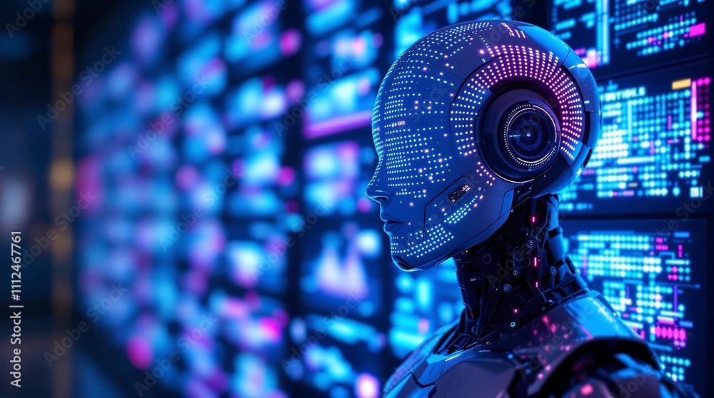 Poster futuristic ai coding agent concept with digital code representing artificial intelligence, tech inno