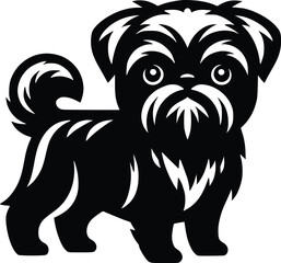 Black and White Illustration of a Brussels Griffon