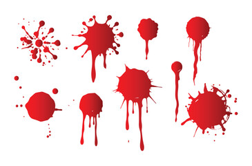 Bleeding bloodstains scare texture vector collection on white background