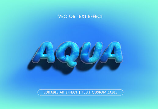 Blue Water 3D inflated Text Effect
