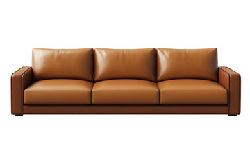 Obraz premium a brown leather couch with pillows