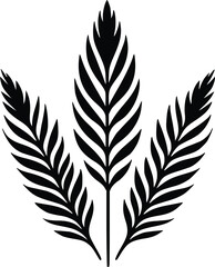 Obraz premium Black and White Illustration of Fern Burros Tail