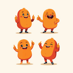 Cool orange giving a thumbs up vector design