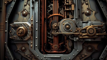 Fototapeta premium details train door open