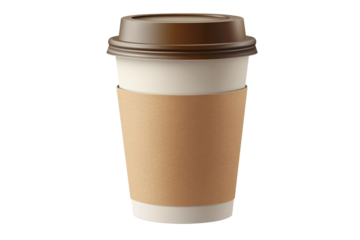 a coffee cup with a brown lid