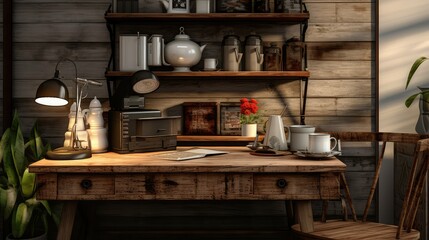 reclaimed design desk coffee