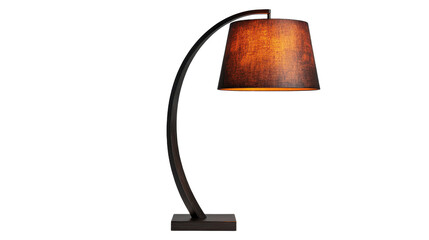 Elegant arc lamp with warm light glow. transparent background