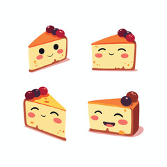 Slice of cake with a funky po vector @ illustration 