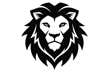 Tribal lion head animal vector silhouette icon