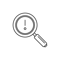 Outline icon of magnifying glass problem finder, Magnifying glass icon outline