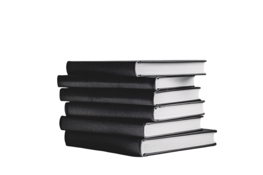 a stack of books on a white background