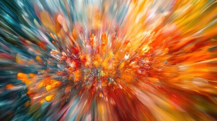 Obraz premium A vibrant explosion of colors and shapes, suggesting energy and movement.