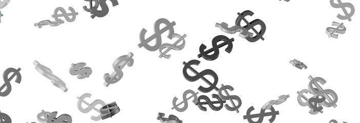 Flying money on white background.