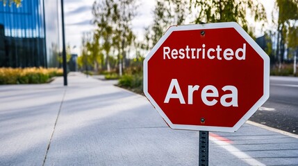 Stop Sign Overlaid With Legal Documents and Restricted Area Text
