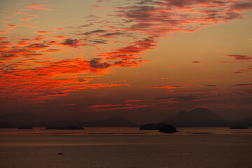 seascape with clouds before sunrise