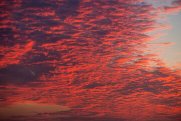 red clouds before sunrise