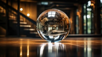 reflection glass sphere transparent