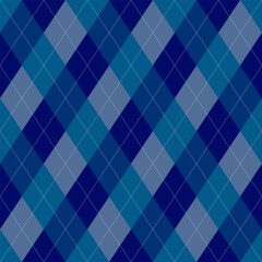 Argyle pattern of geometric rhombus. Harlequin design. Classic diamond shaped textile material for gift wrapping paper, socks, sweater, jumper, other modern textile or paper design.