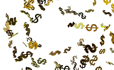 Flying money on white background.