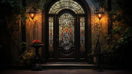 stained vintage door