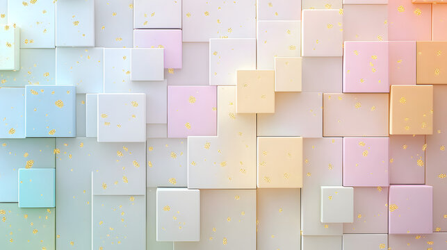 fondo abstracto con colores pastel con cubos en tercera dimension figuras geometricas y de tecnologa