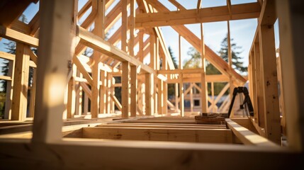 beams wood house frame