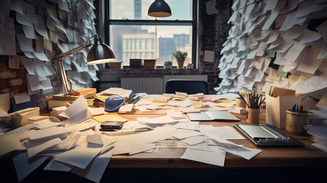 organized sheets on desk