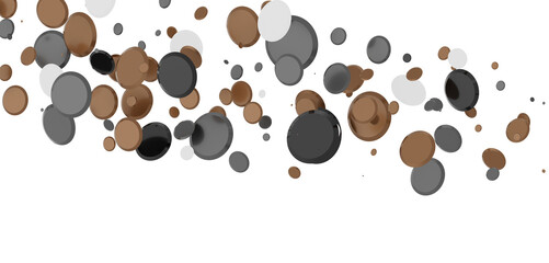 Multicolored paper confetti on transparent background. Realistic confetti flying. Colorful scattered items to holiday decorations.