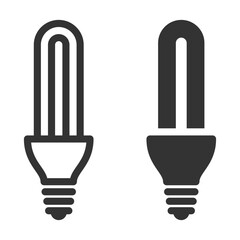 Simple energy-saving light bulb icon set in a modern flat style.