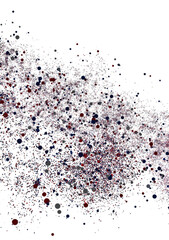 Abstract Red Blue Grey Dots Scattered Background