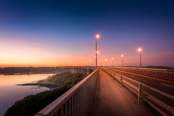 Unique Perspective: The foyle bridge car trails 1
