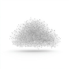 A cloud computing symbol with network lines, designed on a white background.