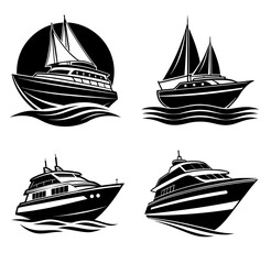 yacht silhouette vector illustration