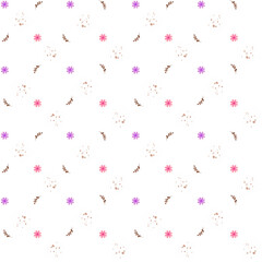 Floral Background Seamless Texture with Summer Flowers, Leaves, and Elegant Pink Patterns for Wallpaper
