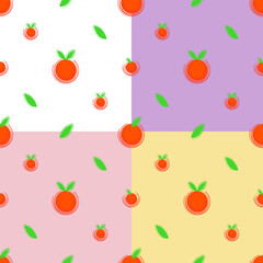 Cute fabric pattern for children, orange red, bright, vector, background, pattern