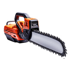 Naklejka premium Professional Chainsaw Cutting Tool isolated on transparent background.