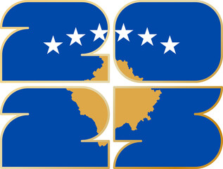 2025 with flag of Kosovo
