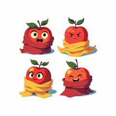 A set of groovy apple winking illustration @ vector design