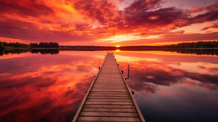 Fototapeta premium water orange and red gradient
