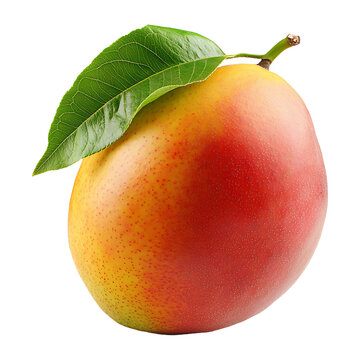 Ripe Red Chaunsa Mango isolated on transparent background.