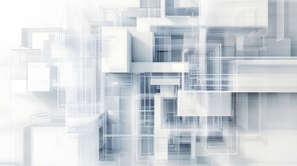 Fototapeta premium Abstract White Geometric Structure Architectural Design