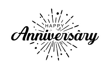 Happy Anniversary Calligraphic lettering design for greeting card
