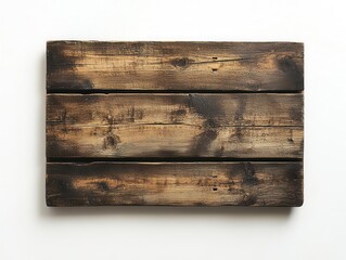 Fototapeta premium wooden signboard with a rustic finish, positioned on a white background, presenting a versatile canvas for messages and branding, evoking a sense of simplicity and natural charm