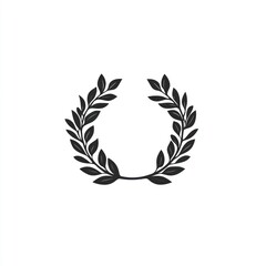 Obraz premium Simple black laurel wreath illustration.
