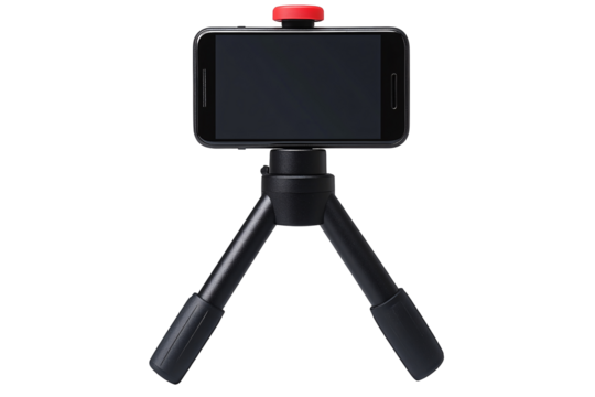 a cell phone on a tripod