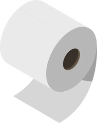 Toilet paper roll or tube icon design, template for wc. Bathroom hygiene icons, kitchen cleaning towel. Blank soft scroll product.