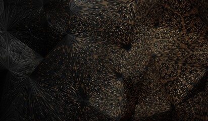 Abstract background, luxury, black and gold, 3D illustration